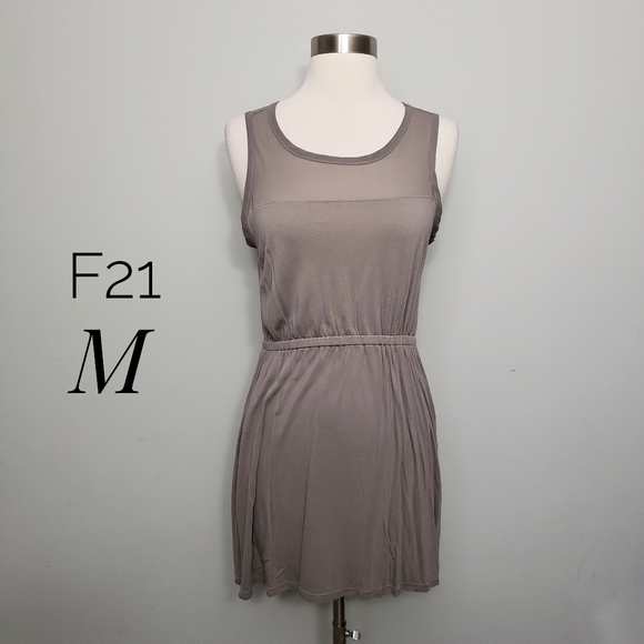 FOREVER 21 sheer yoke tunic top mini dress
